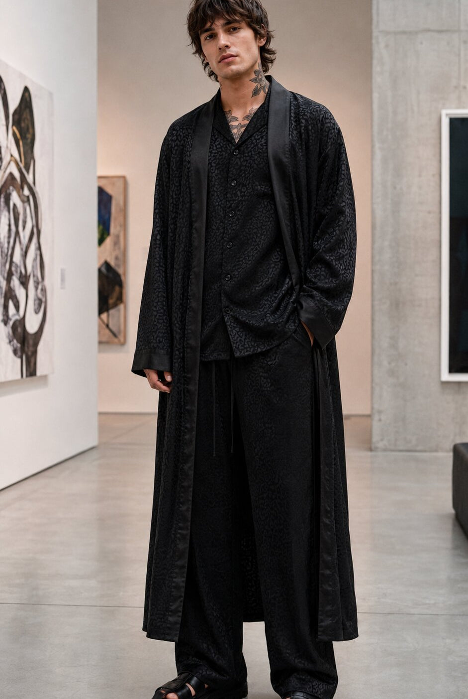 Black Panther Jacquard Kimono - detail 2