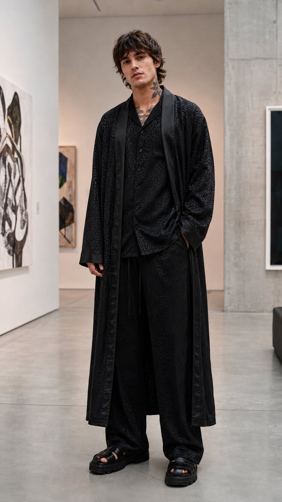 Black Panther Jacquard Kimono - detail 2