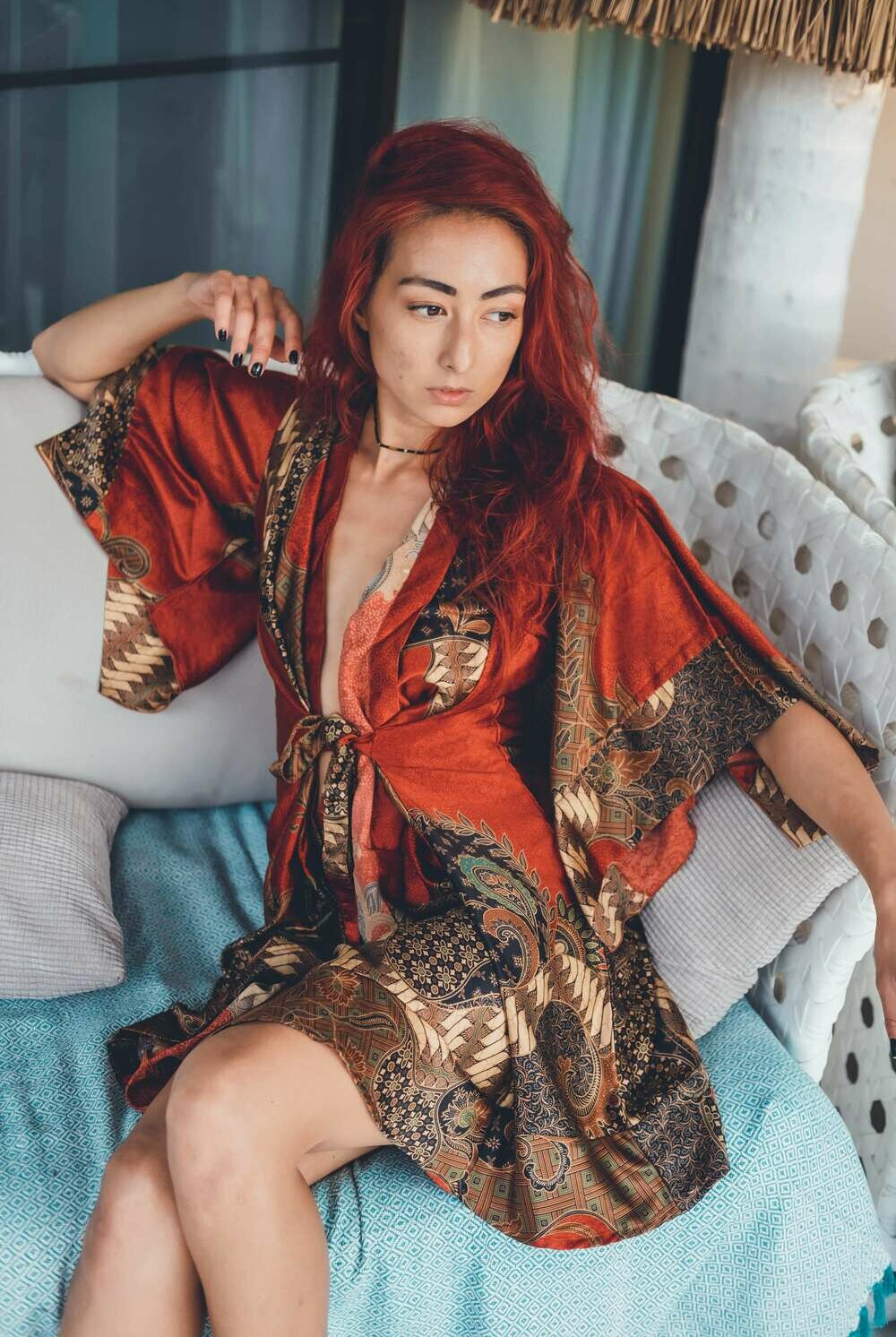 Women Short Red Kimono – Eva Moon