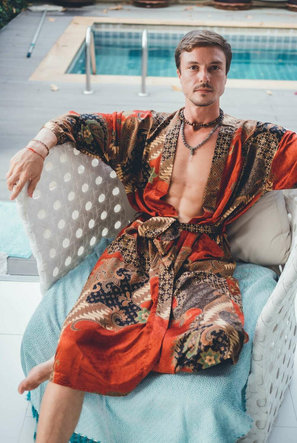 Couple's Silk Kimono Set His and Hers Red – Eva Moon