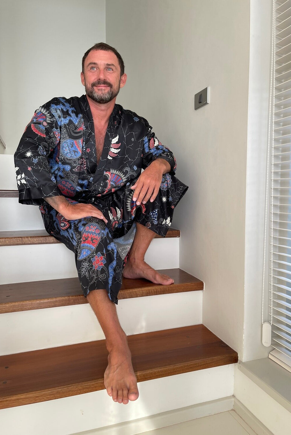 Couple's Silk Kimono Set His and Hers Black&Blue – Eva Moon