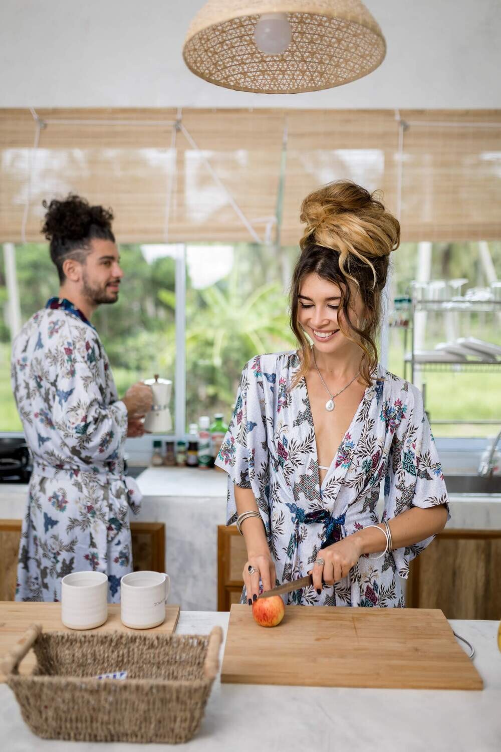 White gold women silk kimono - My Store