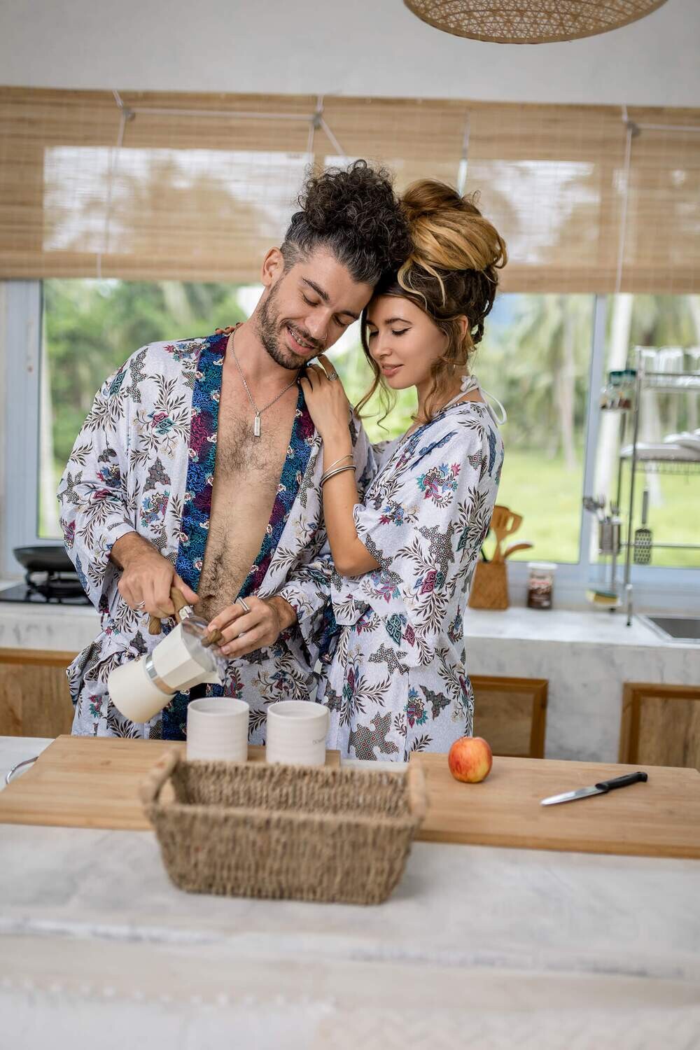 White gold women silk kimono - My Store