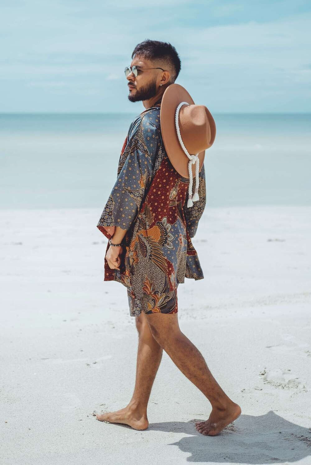 Men short kimono Grey&Brown - My Store