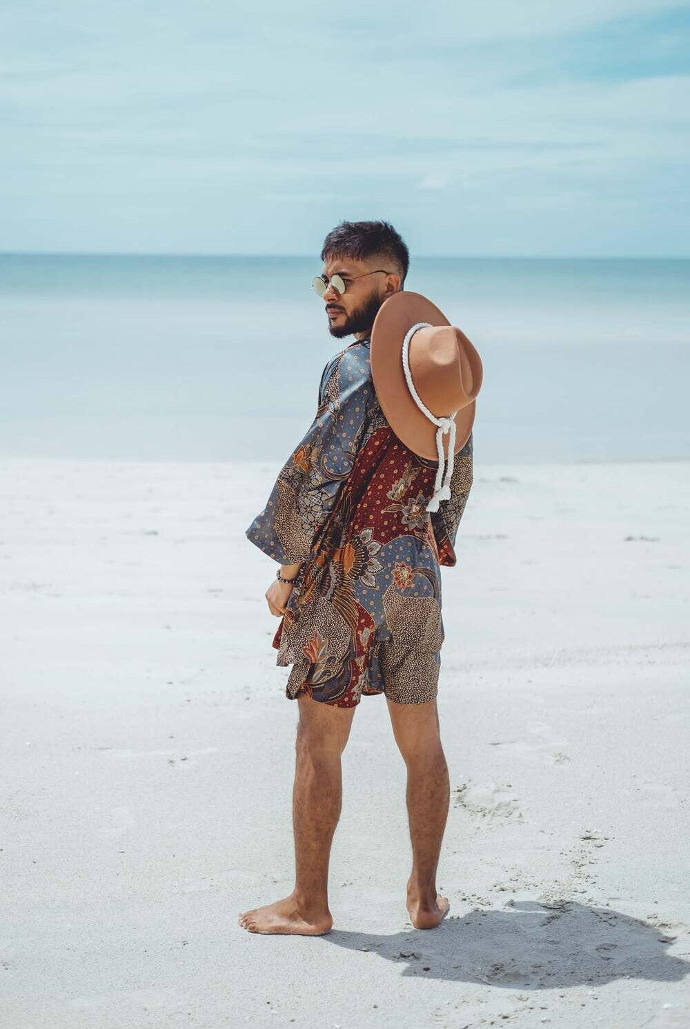 Men short kimono Grey&Brown - My Store