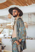 Men short kimono Green&Gold - My Store