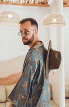 Men short kimono Green&Gold - My Store