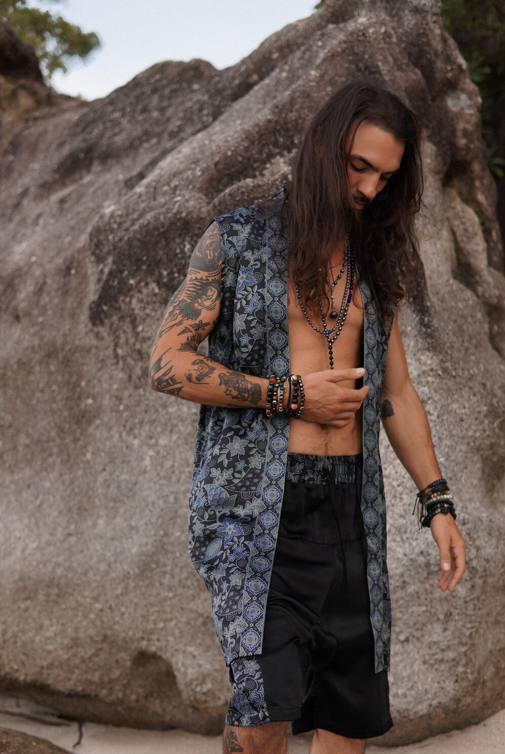 Sleeveless kimono Moon - My Store