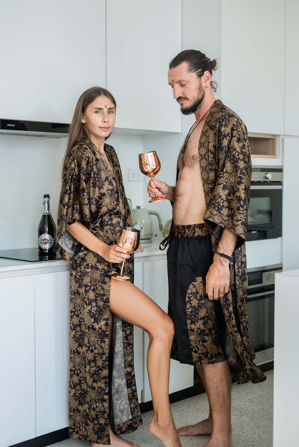 Couple's Silk Kimono Set His and Hers Sun – Eva Moon
