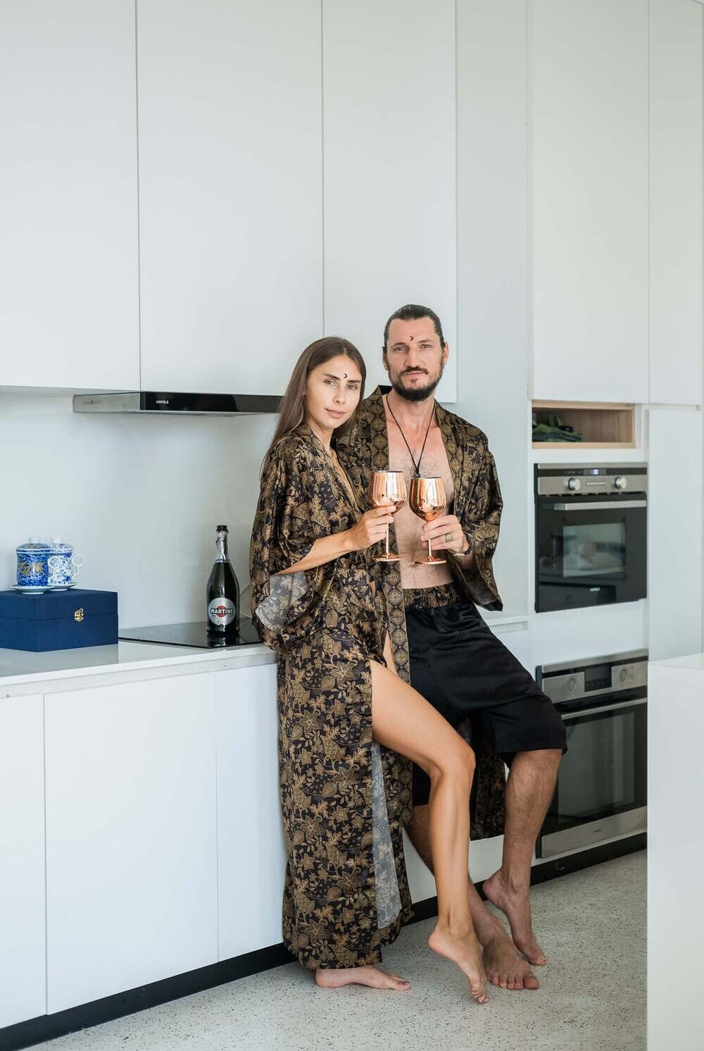 Couple's Silk Kimono Set His and Hers Sun – Eva Moon