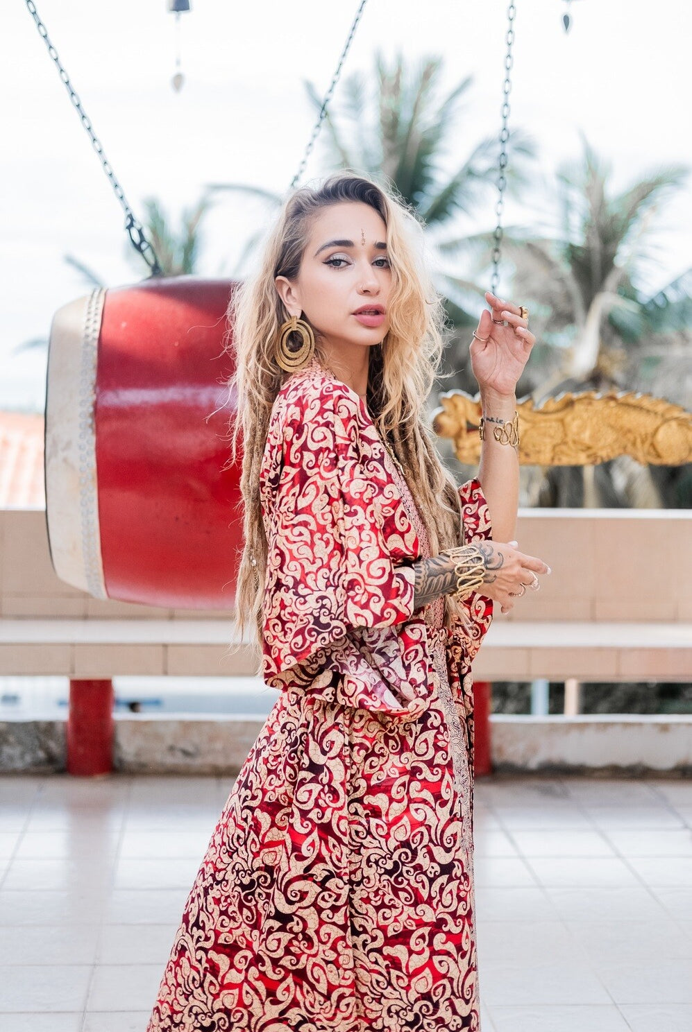 Couple's Silk Kimono Set His and Hers Fire – Eva Moon