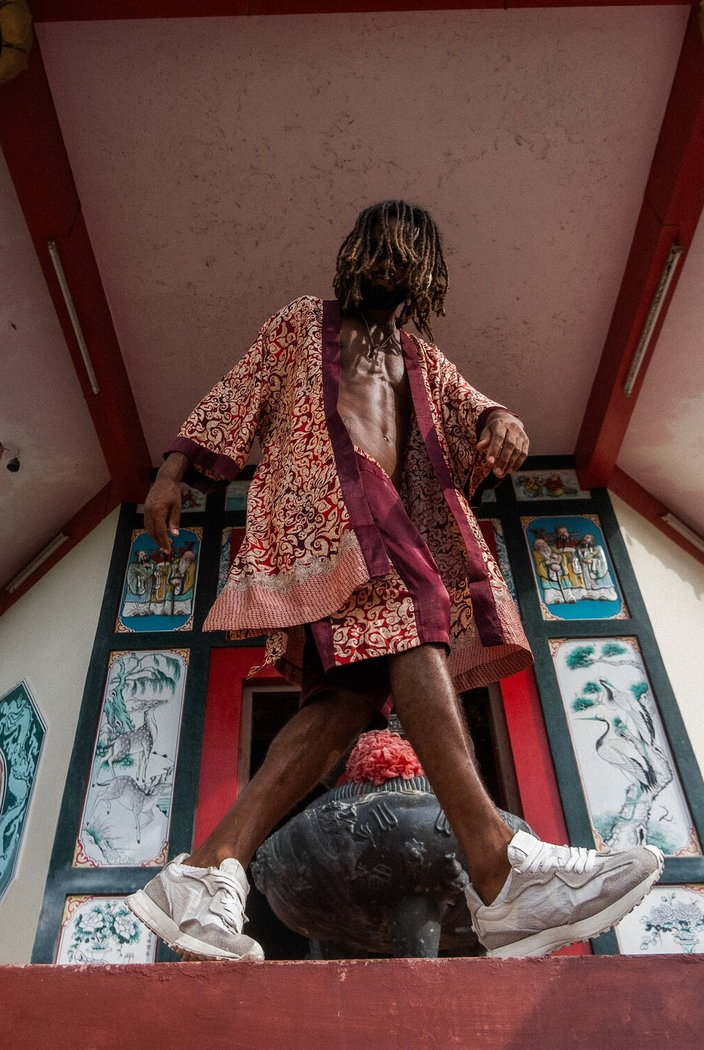 Couple's Silk Kimono Set His and Hers Fire – Eva Moon