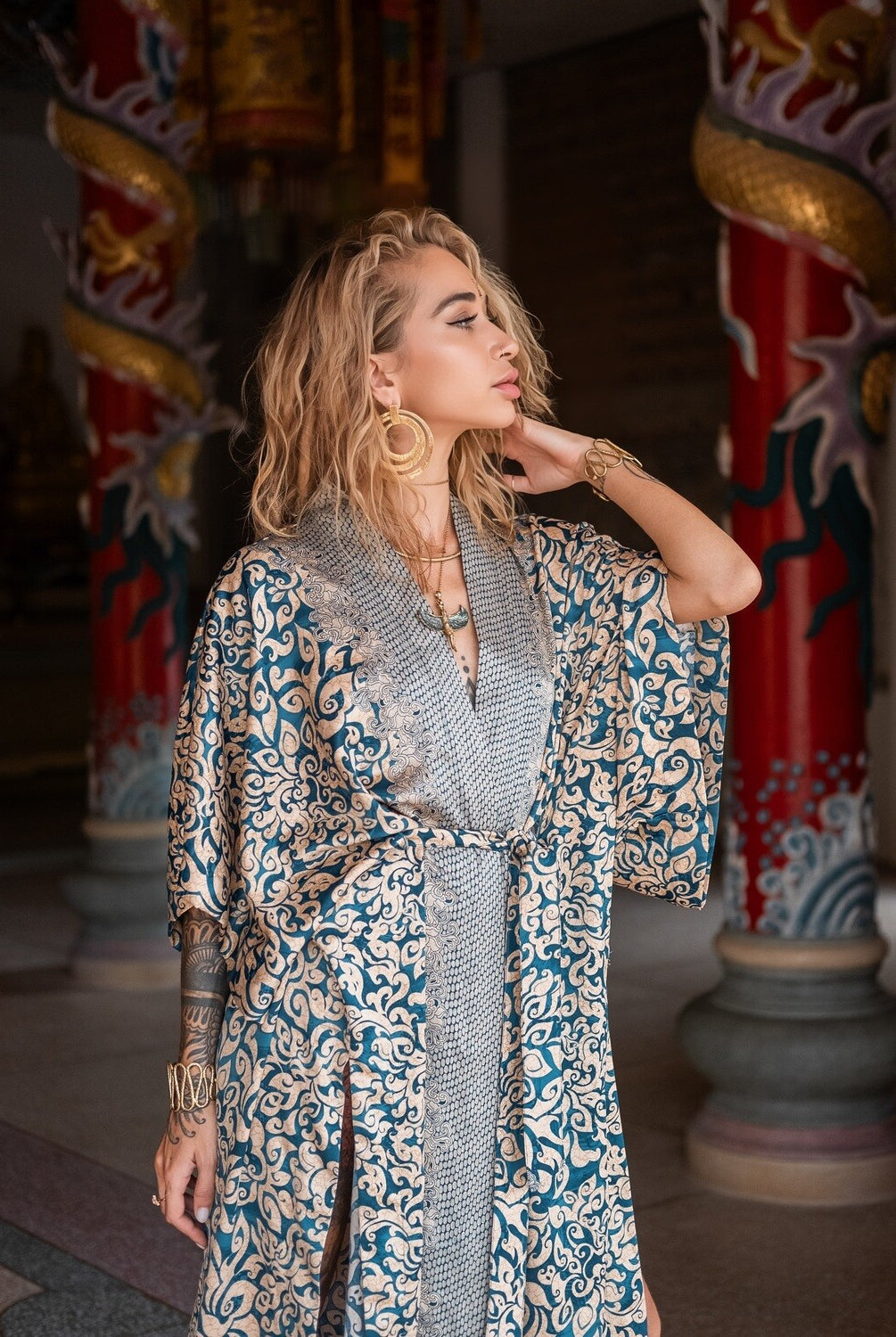 Couple's Silk Kimono Set His and Hers Ice – Eva Moon