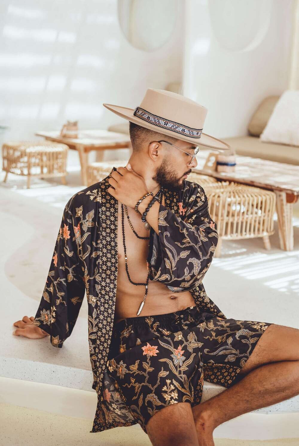 Couple's Silk Kimono Set His and Hers Black&Gold – Eva Moon