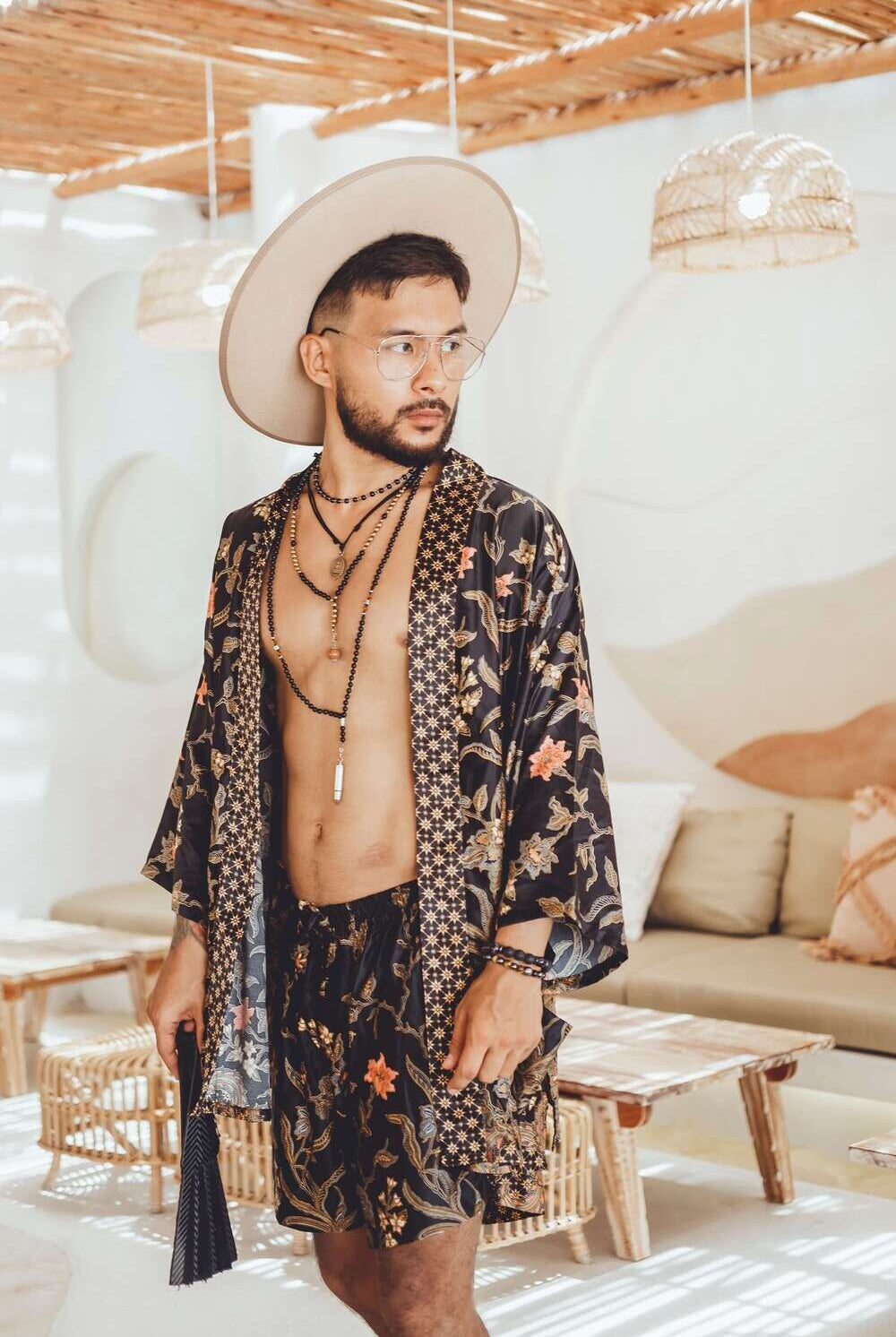 Couple's Silk Kimono Set His and Hers Black&Gold – Eva Moon