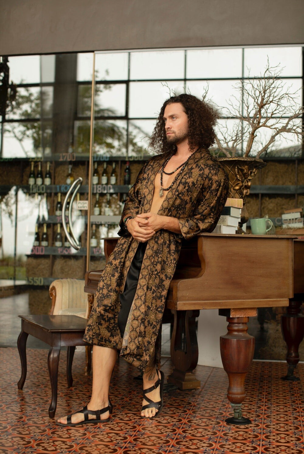 Couple's Silk Kimono Set His and Hers Sun – Eva Moon