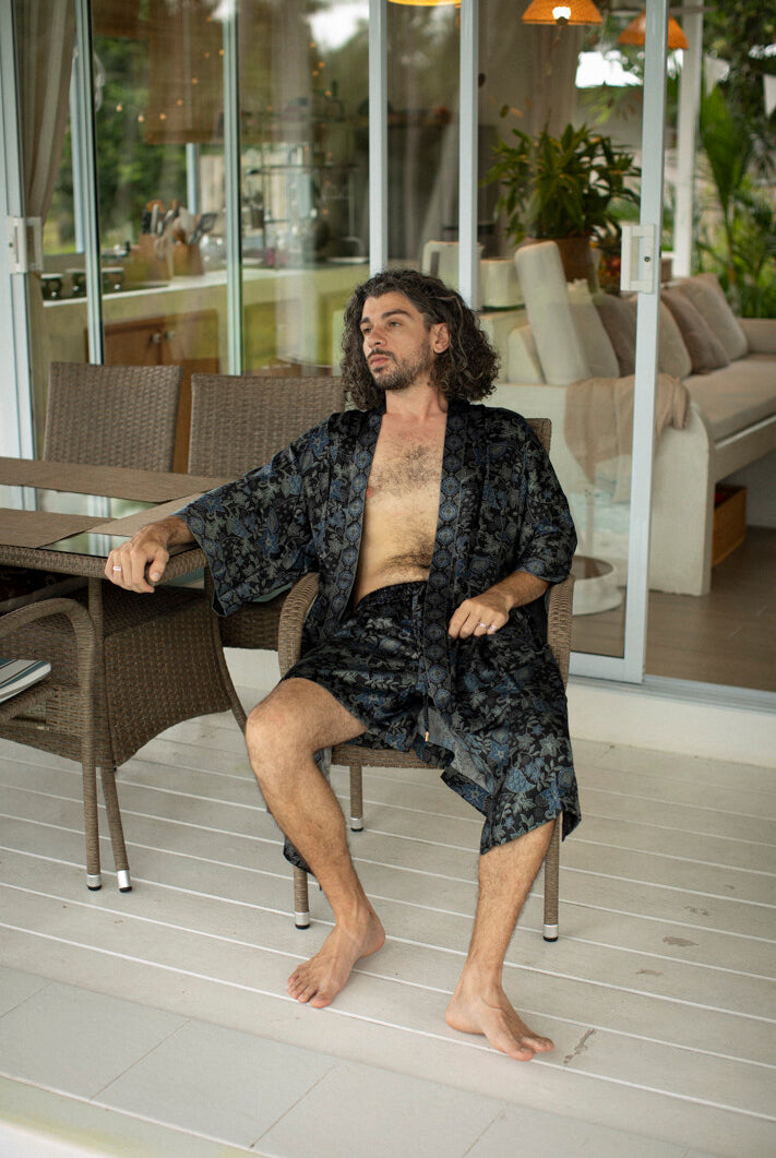 Couple's Silk Kimono Set His and Hers Moon – Eva Moon