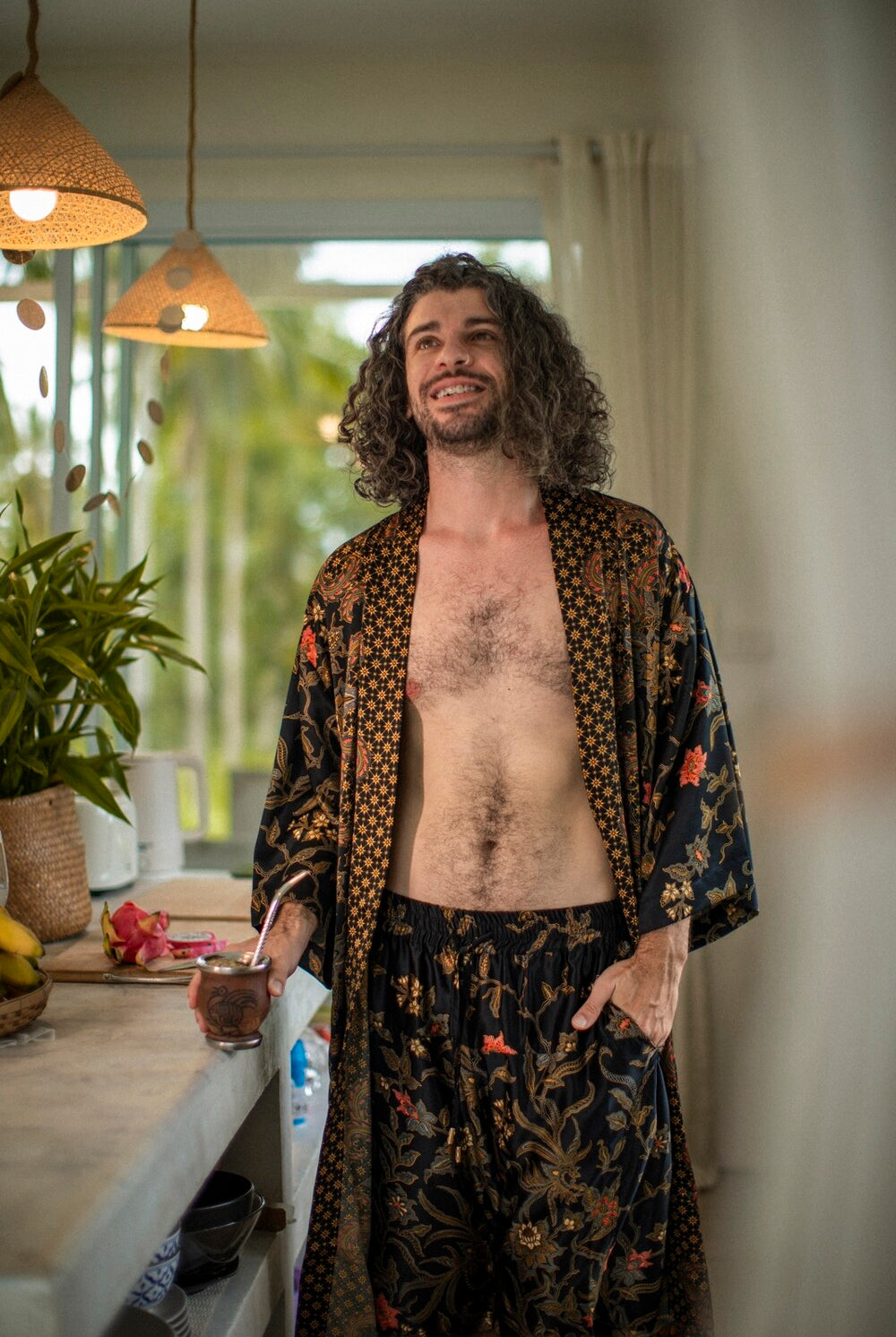 Couple's Kimono Set His and Hers Black&Gold - My Store