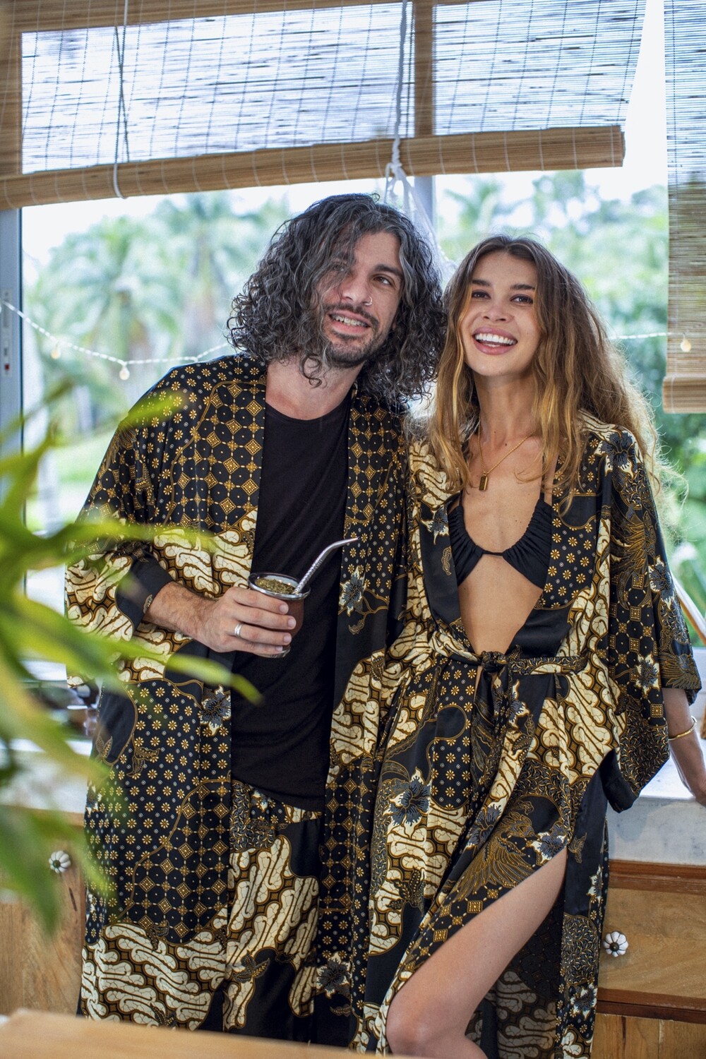 Couple's Kimono Set His and Hers Black&Ivory - My Store