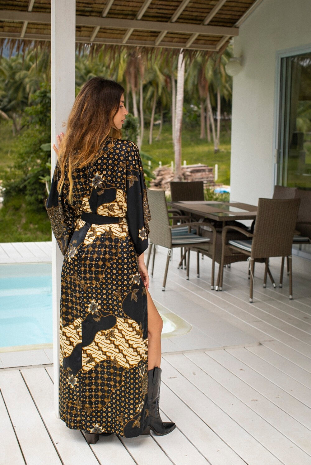 Couple's Silk Kimono Set His and Hers Black&Ivory – Eva Moon