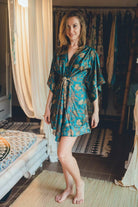 Women short Green&Gold kimono - My Store