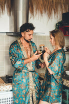 Couple's Kimono Set His and Hers Green&Gold - My Store