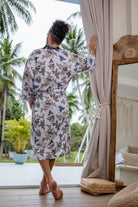 Mens white gold silk kimono - My Store