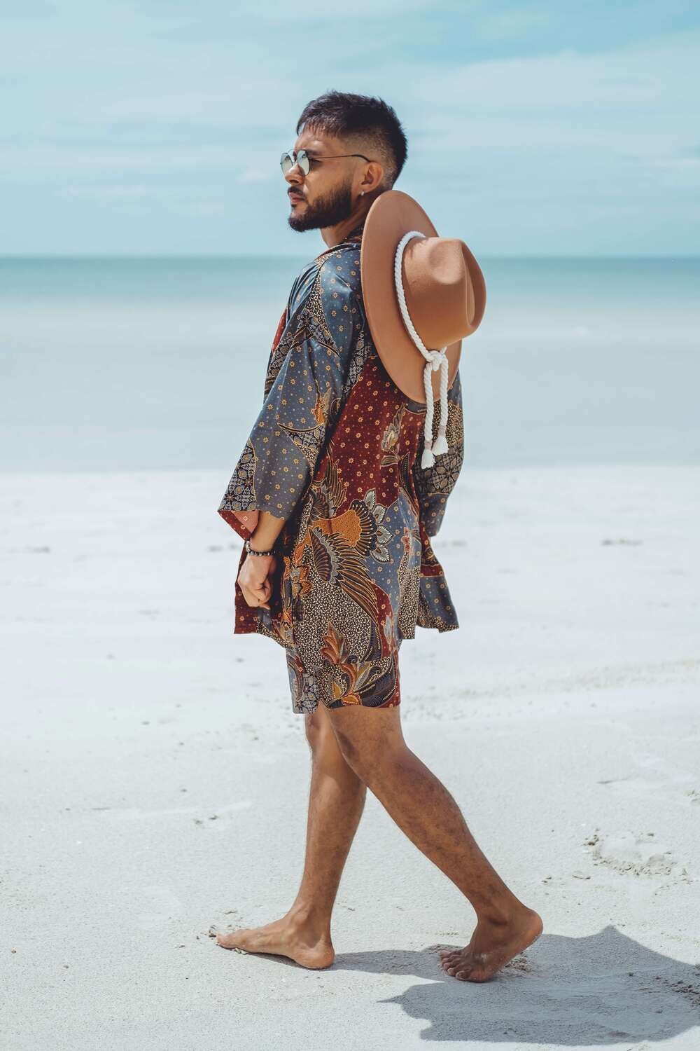 Men short kimono Grey&Brown - My Store