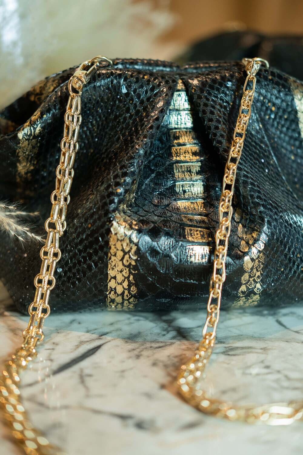 Snake bag Black&Gold - My Store