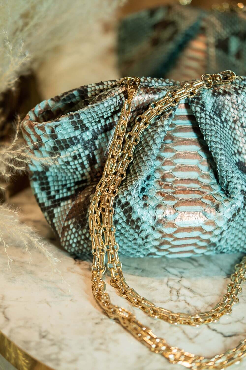 Snake bag Blue&Gold - My Store