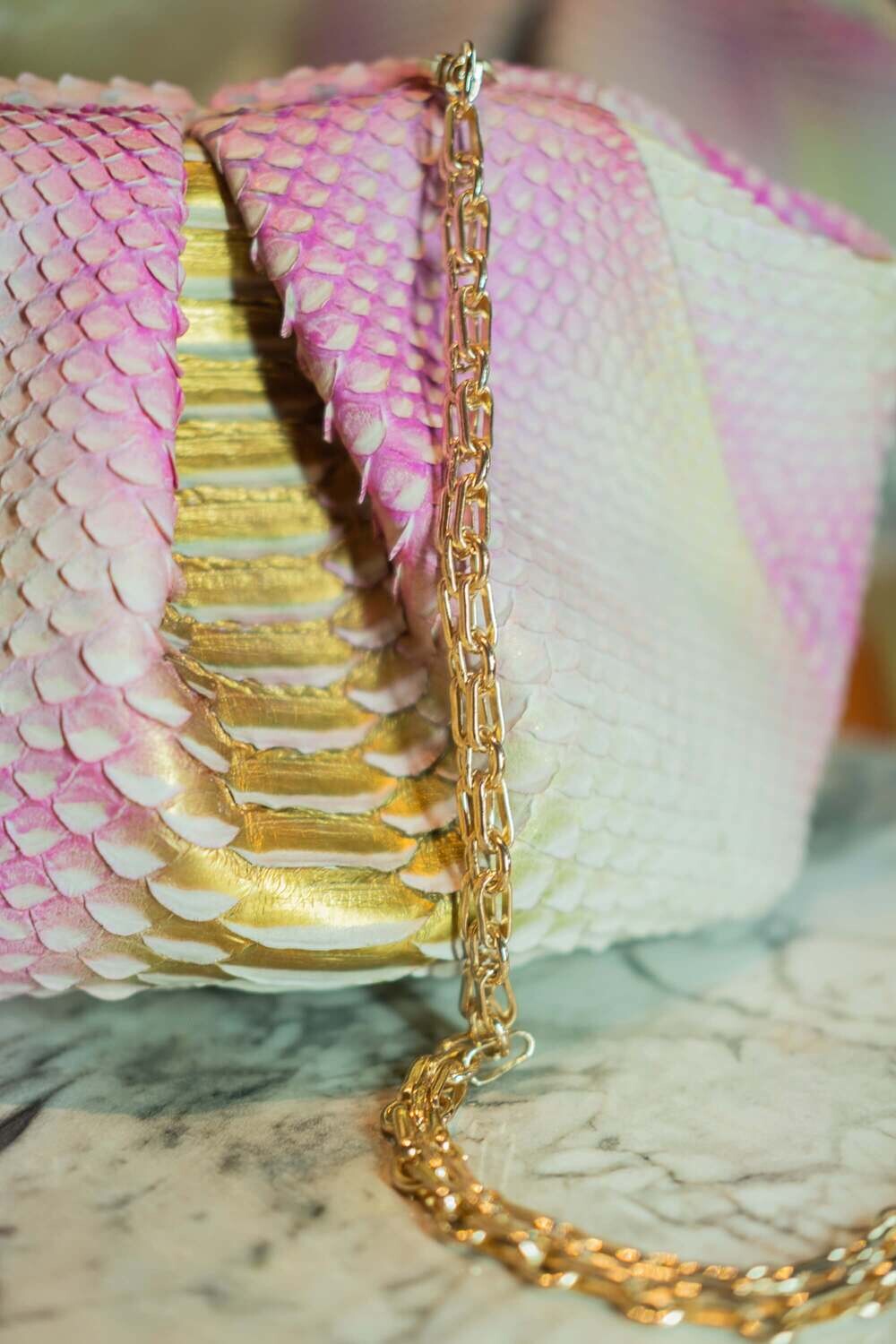 Snake bag Pink&Gold - My Store