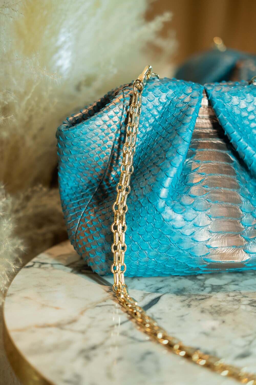 Snake bag Deep ocean&Gold - My Store