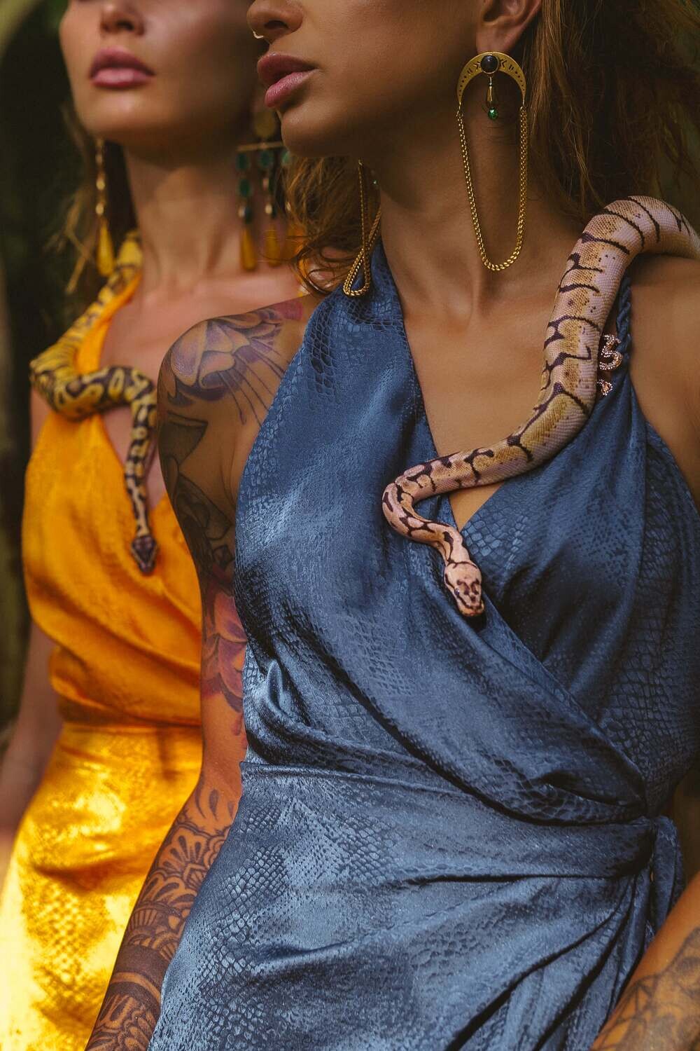 Silk Snake Dress Deep Ocean - My Store